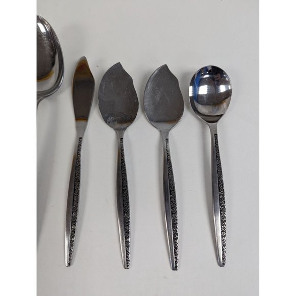 Vintage COVENTRY Stainless 10 Pieces Serving Flatware Set BOUQUET Japan - Picture 4 of 6